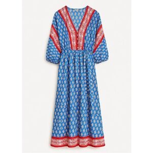 J Crew Beachwear Printed Boho Midi Long Sleeve Dress